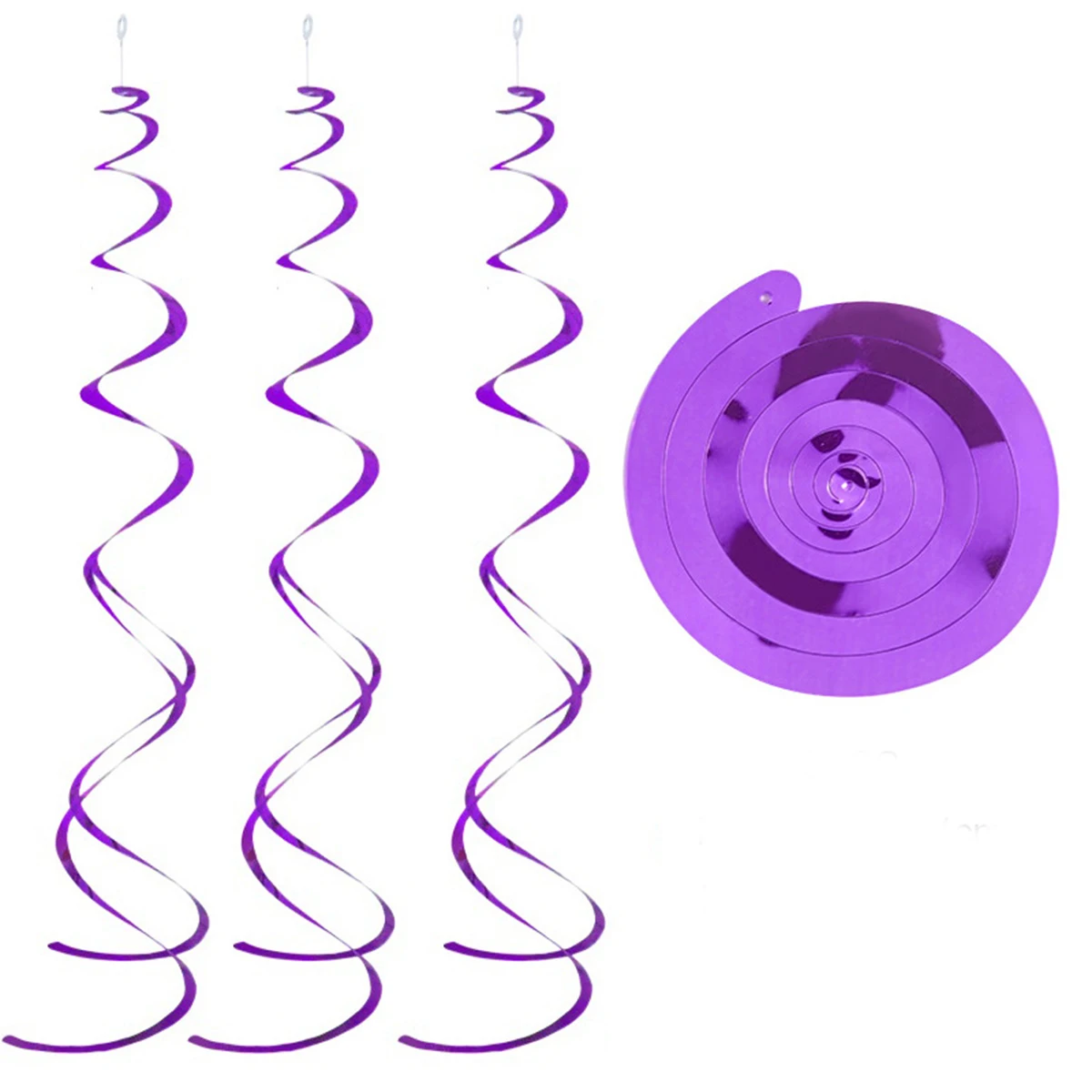 6pc/Pack Double Spiral Ornament Colored Ribbon Ceiling Hanging Streamers For  Wedding Birthday Party Decor Home Decoration