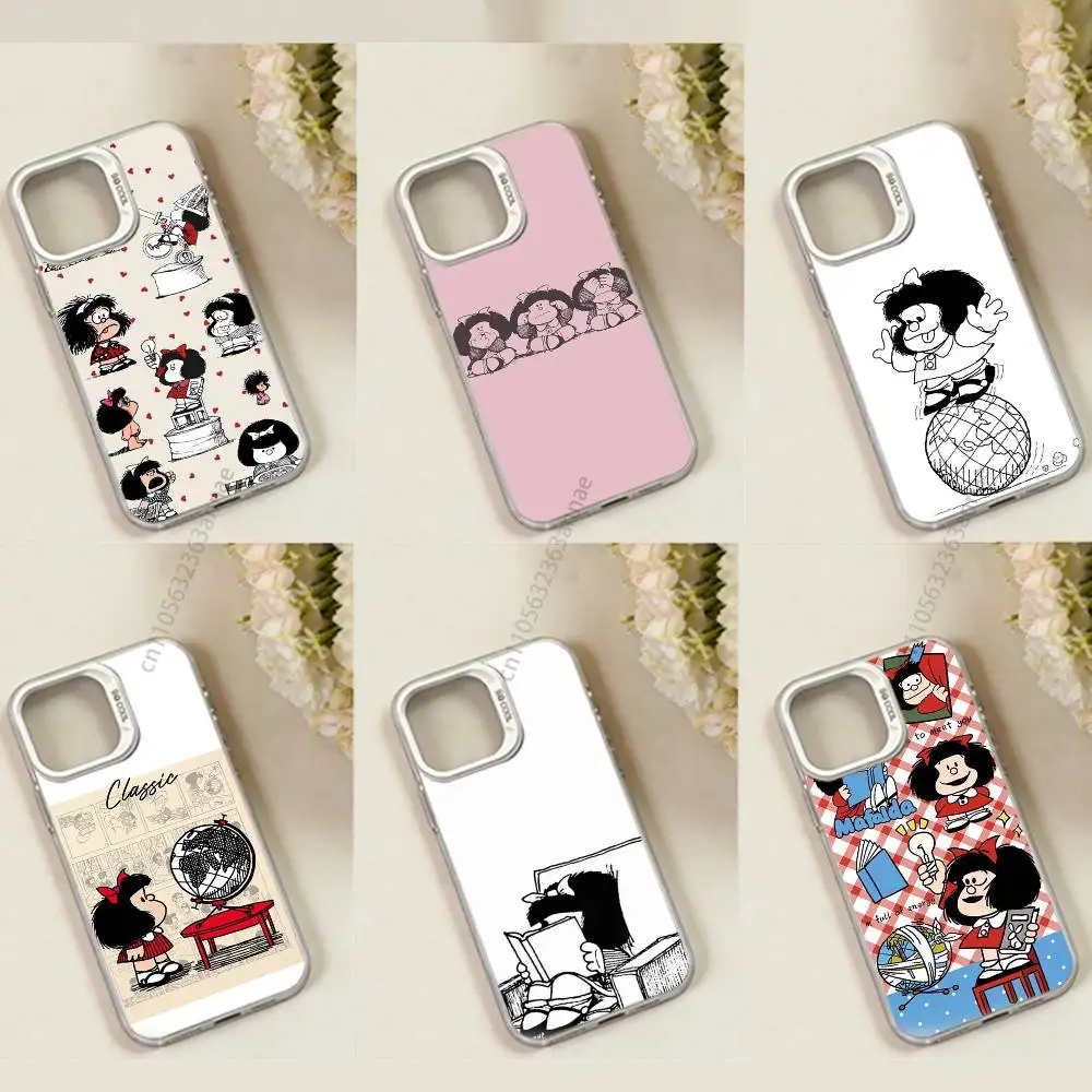

Funny M-Mafalda Phone Case for iPhone 15 16 Pro Max Air SE 11 13 Pro 14 Plus 12 11Pro 15Pro Max 16e Cover