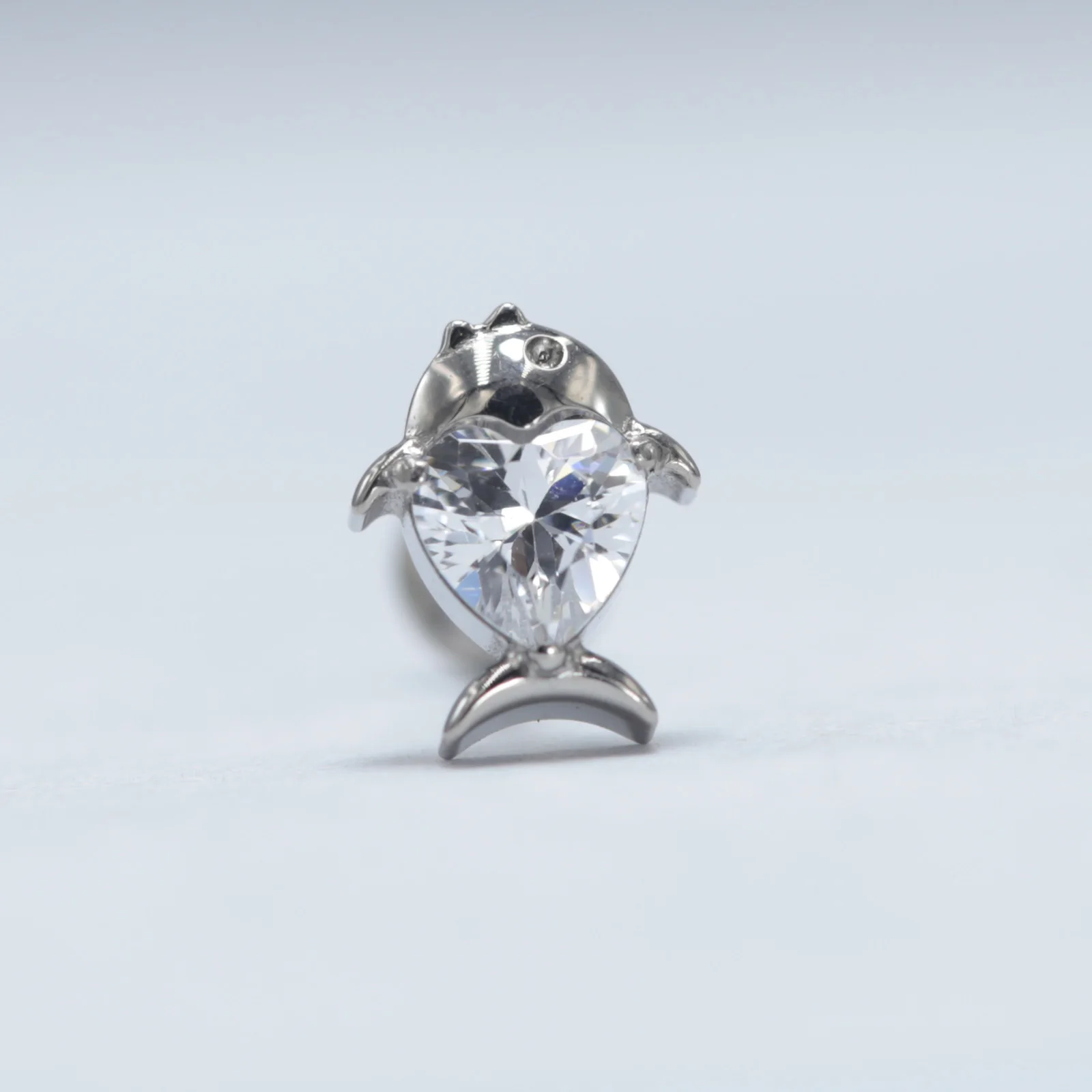 Implant Grade Titanium ASTM F136 Internal Stud Sexy mouth Spider Fish Labret CZ Cartilage Daith Ear Ring piercing Jewelry image 2