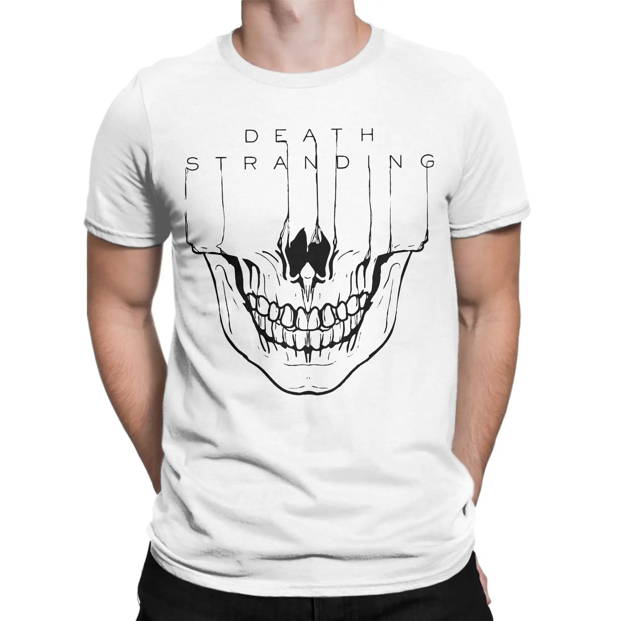 Men T-Shirts Death Stranding Amazing Pure Cotton Tees Short Sleeve Metal Gear Solid Reedus Norman Game T Shirts O Neck Clothing