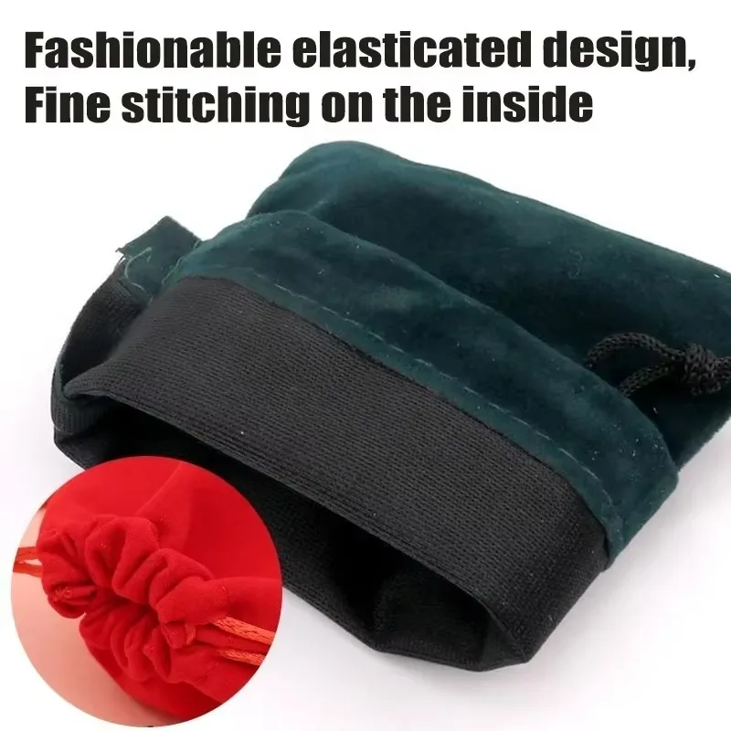 Exquisite Short Velet Black Drawstring Sachet Jewelry Collection Dust-proof Storage Bag Portable 7.5*9CM Gifts Display Packaging