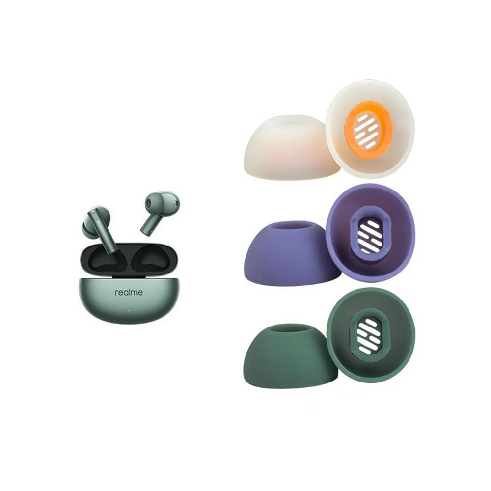 6 قطعة أطراف ياربود جل لـ Realme Buds Air 6 TWS غطاء سماعة الأذن أغطية الأذن استبدال مجموعات الإكسسوارات