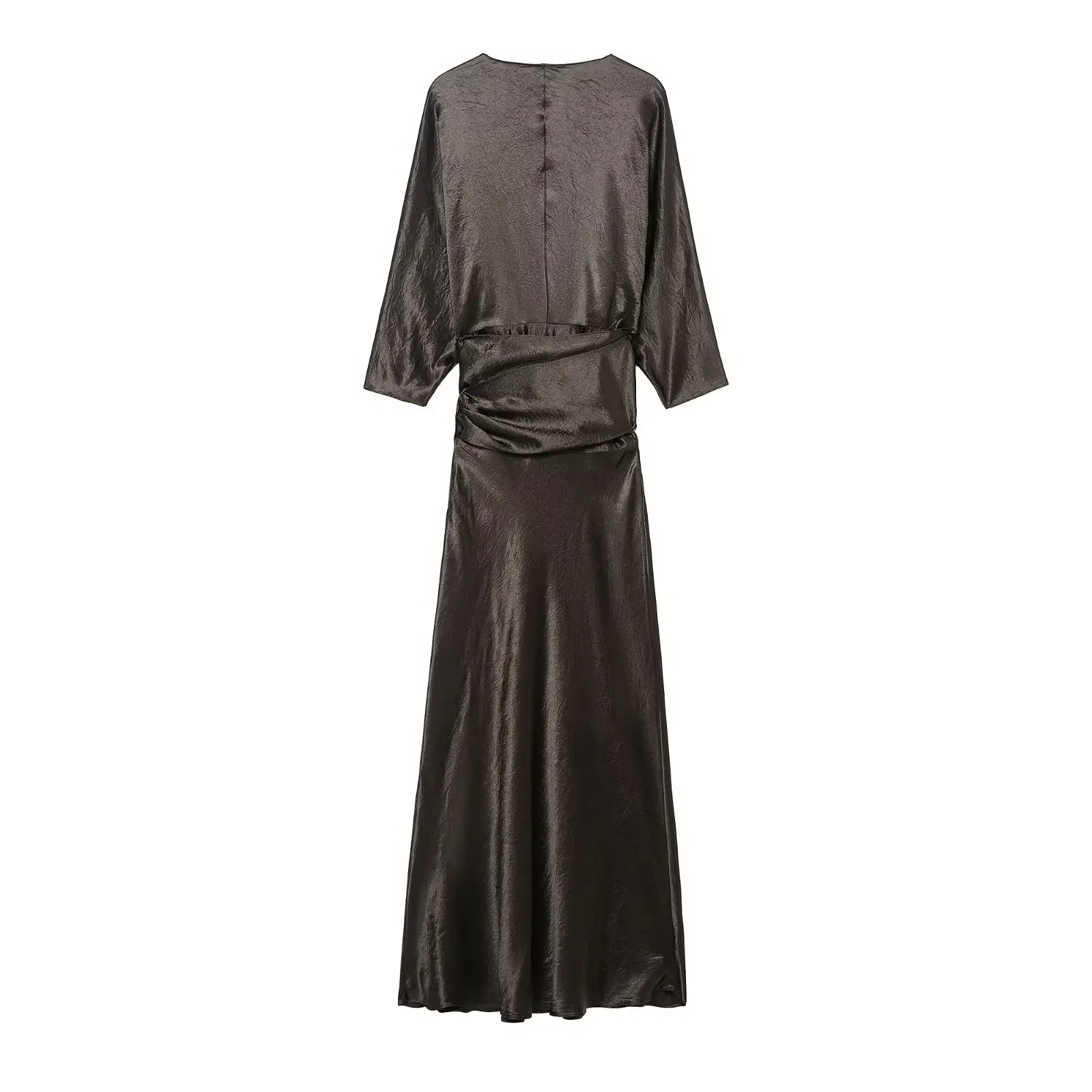 Ele satén sensación doble botonadura Dr JNLEAOG mujer Faion otoño nuevo Sle largo Sve Slim Fit corte recto Casual Dr