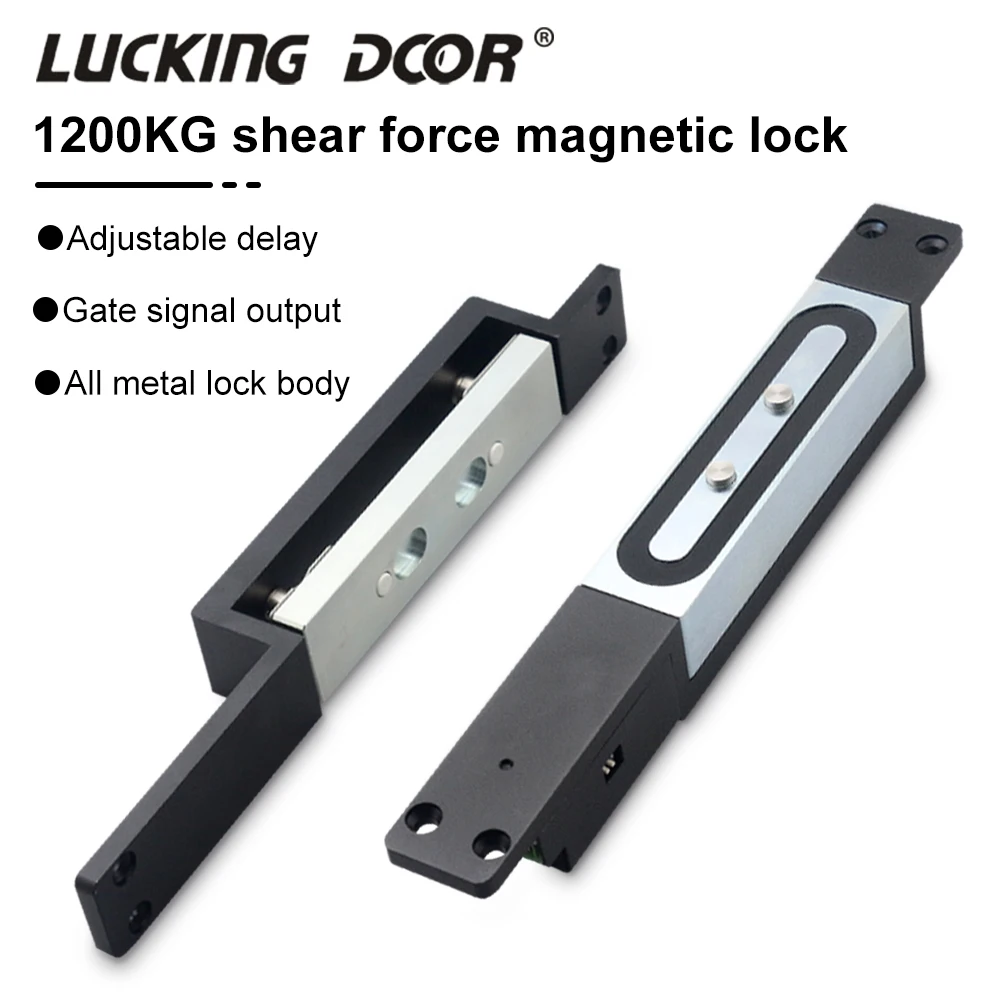 1200KG Electric Magnetic Shear Force Lock Embedded Mounted Door Contact Signal Output High Security Anti-Theft Access Door Lock