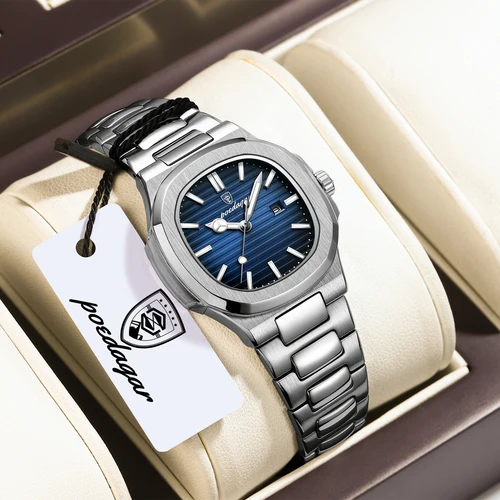 Imagen 2 del producto POEDAGAR Reloj de lujo para mujer con fecha resistente al agua luminoso Reloj de pulsera de cuarzo para mujer relojes de moda de acero inoxidable para mujer Reloj