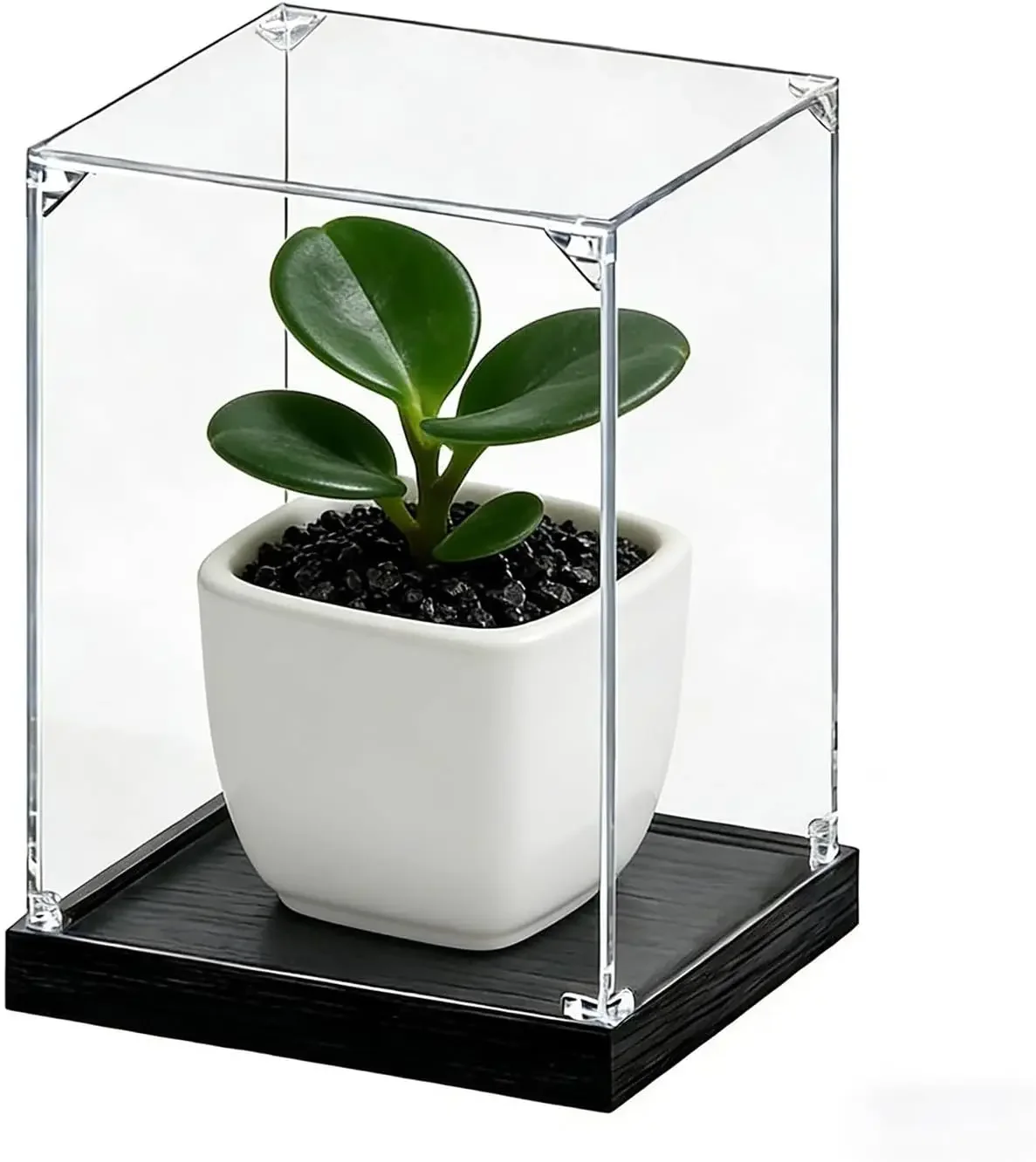 Clear Display Case for Collectibles, Acrylic Figurine Figurine Boxes, Visible Assemble Miniatures Storage Bins for Model Crafts(