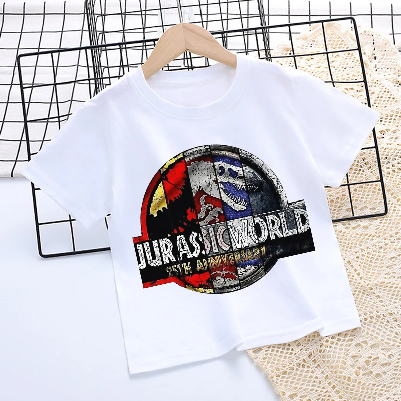 

Jurassics World Series Boys Girls Short Sleeve Top Summer Hot Dinosaur Park T-shirt Trend Kids Base Clothes Birthday Gift