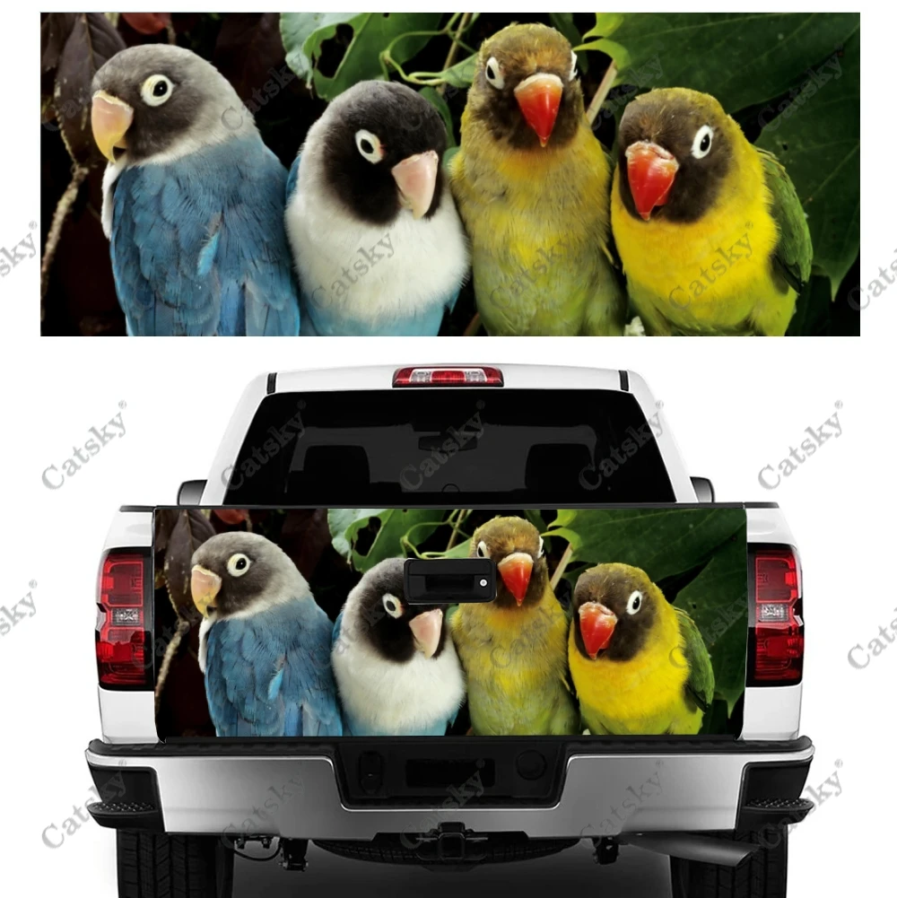 Animal Colour Parrot Car Tail Trunk Protect Vinly Wrap Sticker Decal Auto Hood Decoration Engine Cover for SUV Off-road Pickup