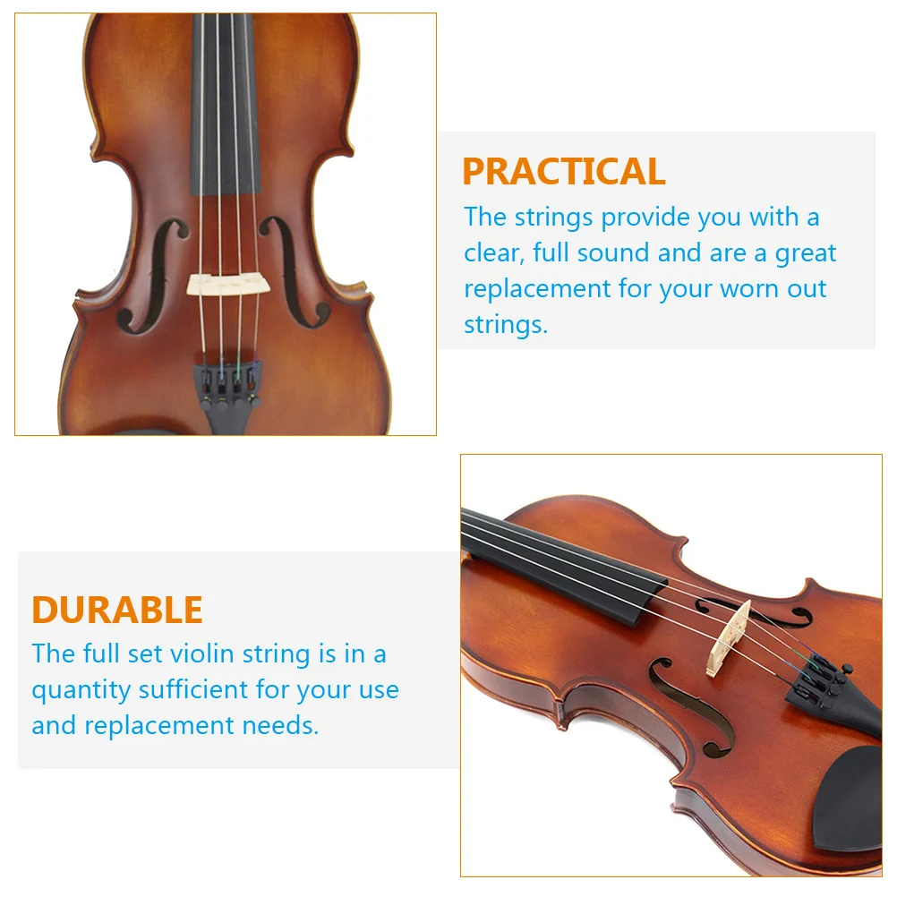 

8 Pcs Beginner Violin Strings Accessories Kit Musical Instrument Parts Nickel Plated
