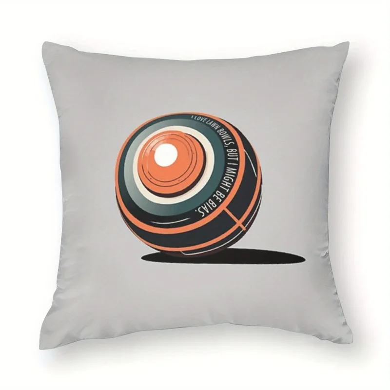 Short Plush Lawn Bowls Pillowcase 18x18 Inch Double Sided Printed Cushion Cover Zipper Modern Home Decor