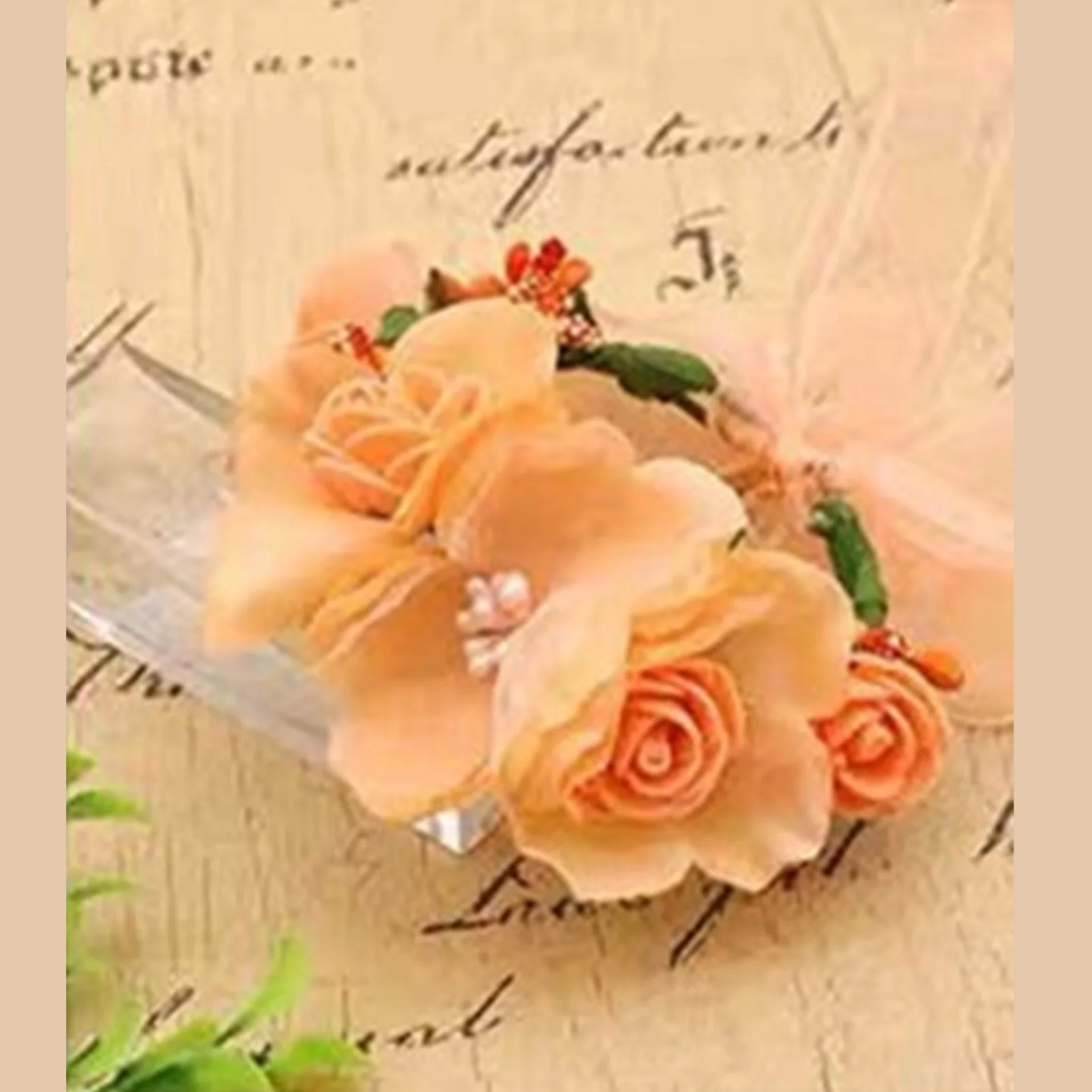 

Women Floral Wreath Headband Sweet Style Wedding Hair Accessory Headwear for Women Party Hairstyle Making SNO88