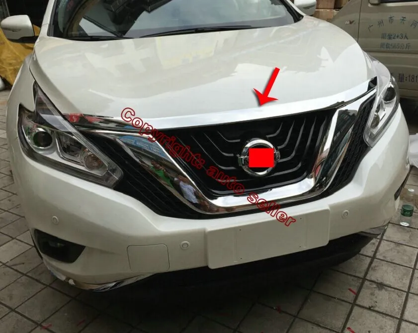 ABS Chrome Front Grille Around Hood Trim For Nissan MURANO 2015 2016 2017 Car Accessories Stickers