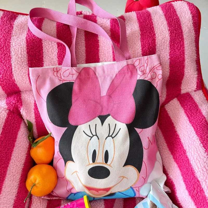 Disney Mickey Mouse Canvas Summer New Style Student Girls Shoulder Large Capacity Handbag Versatile Art Crossbody Bag