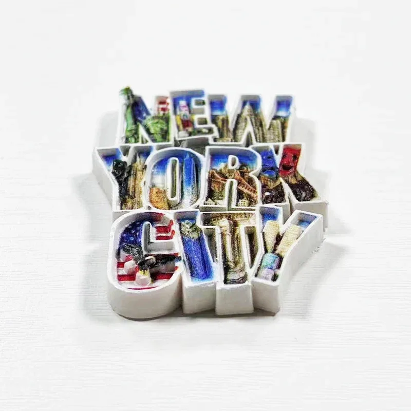 1pc, New York, USA Travel Souvenirs Home Improvement Items Crafts Gifts Scenery, letters 3D stereo refrigerator magne