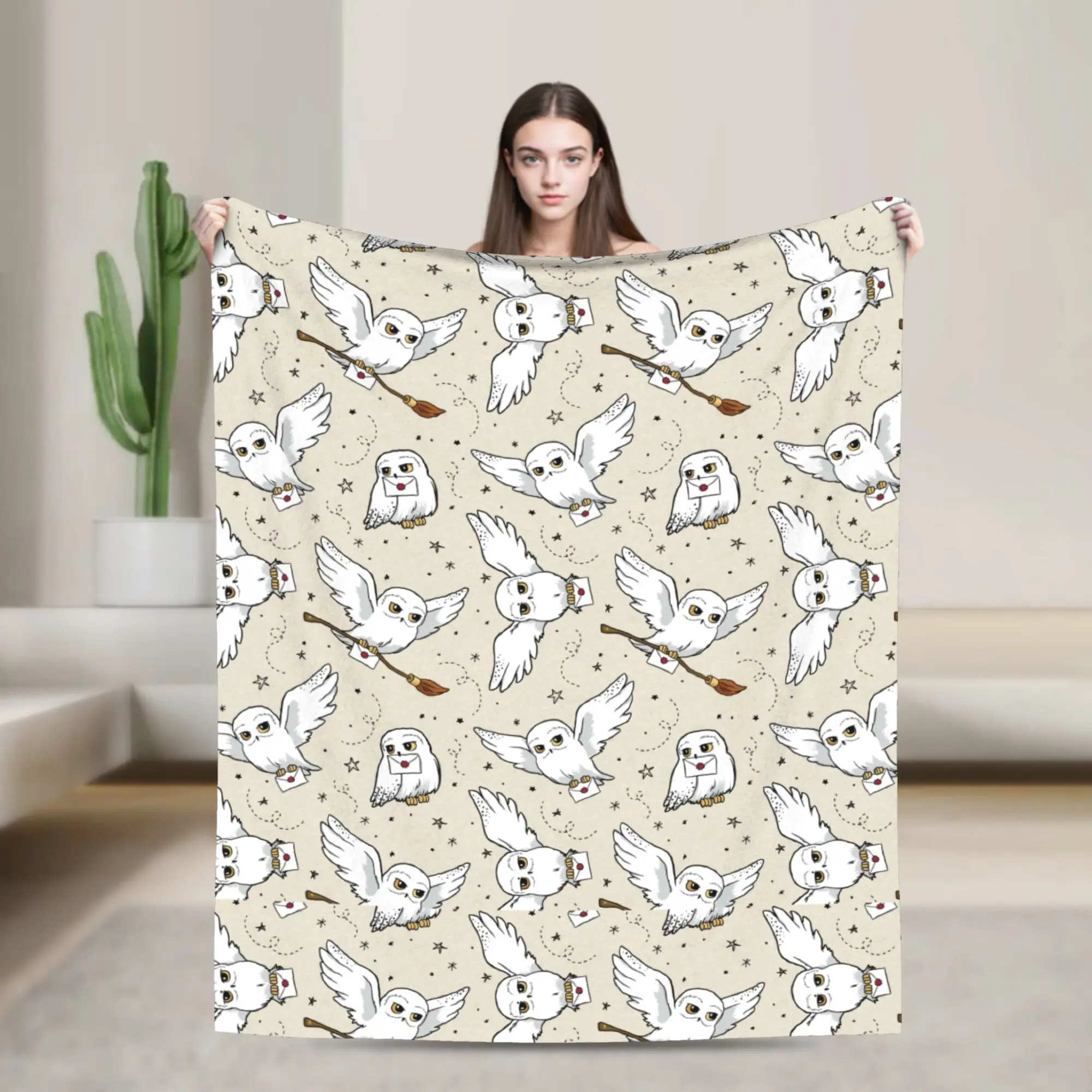 P-Potters Hedwig Blanket  Plush Throw Blanket Summer Air Conditioning Decoration Soft Warm Bedsprea,