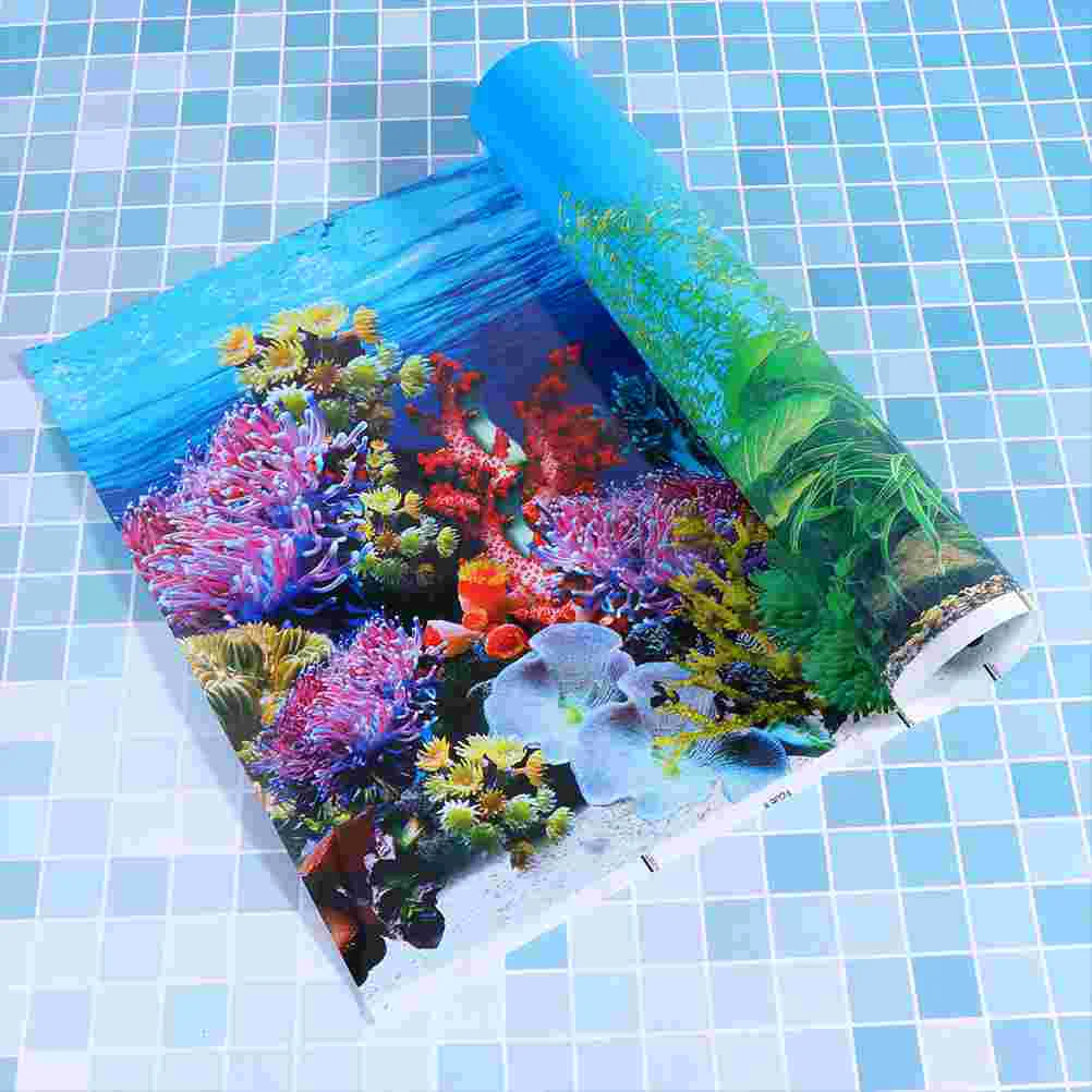 Fish Tank Background Paper Aquarium Sticker Wallpaper Underwater Poster Backdrop