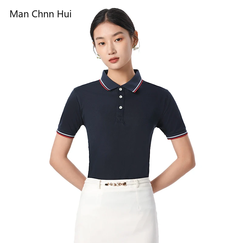 Hotel Work Clothes Wholesale Custom Logo Waiter Uniform Cafe TShirt Catering Polo Shirts Cafe Waitress Work Shirts Tooling