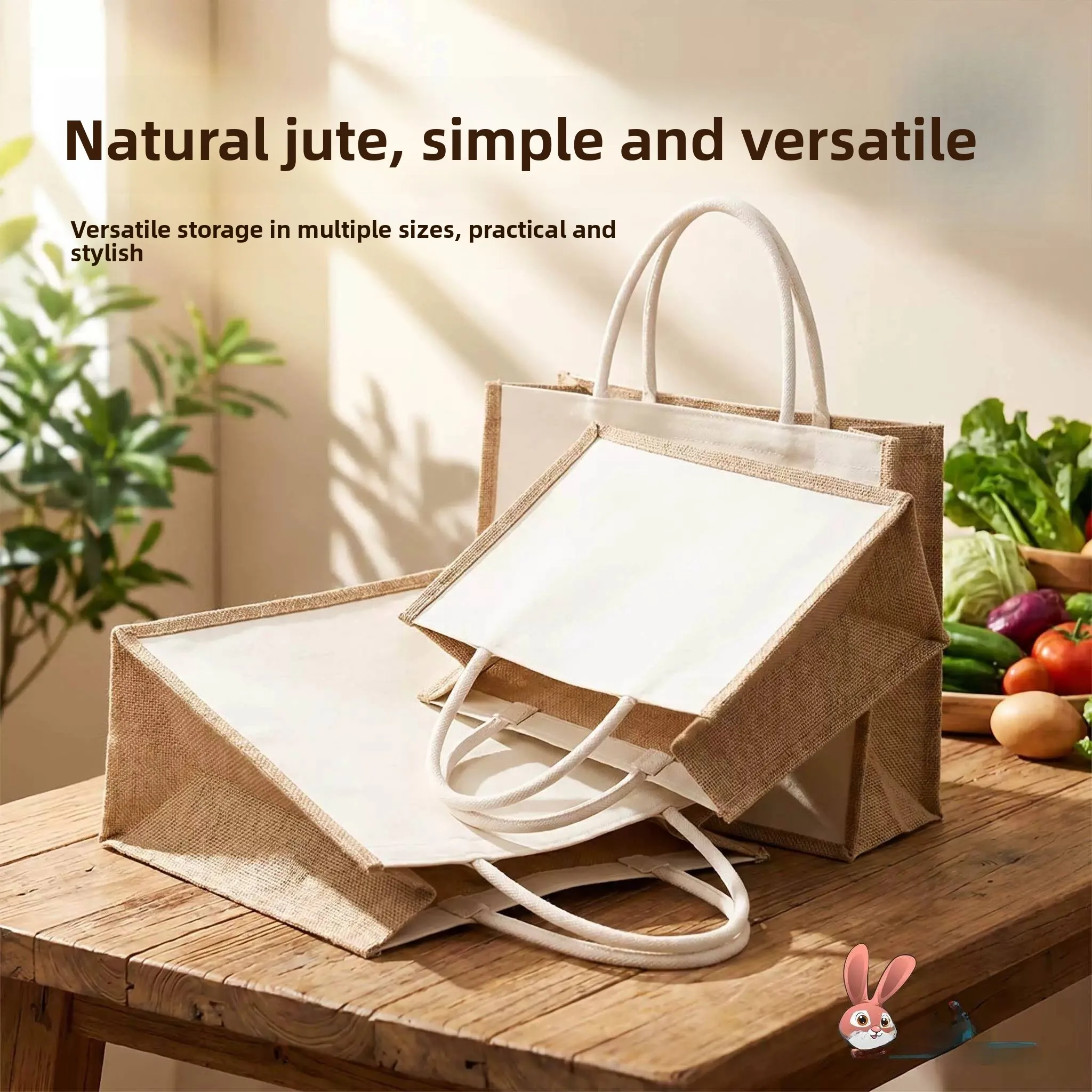 Large Capacity Canvas Shopping Bag Durable Portable Handheld Eco-Friendly Bag for Office Workers High Quality ABEYINUOR