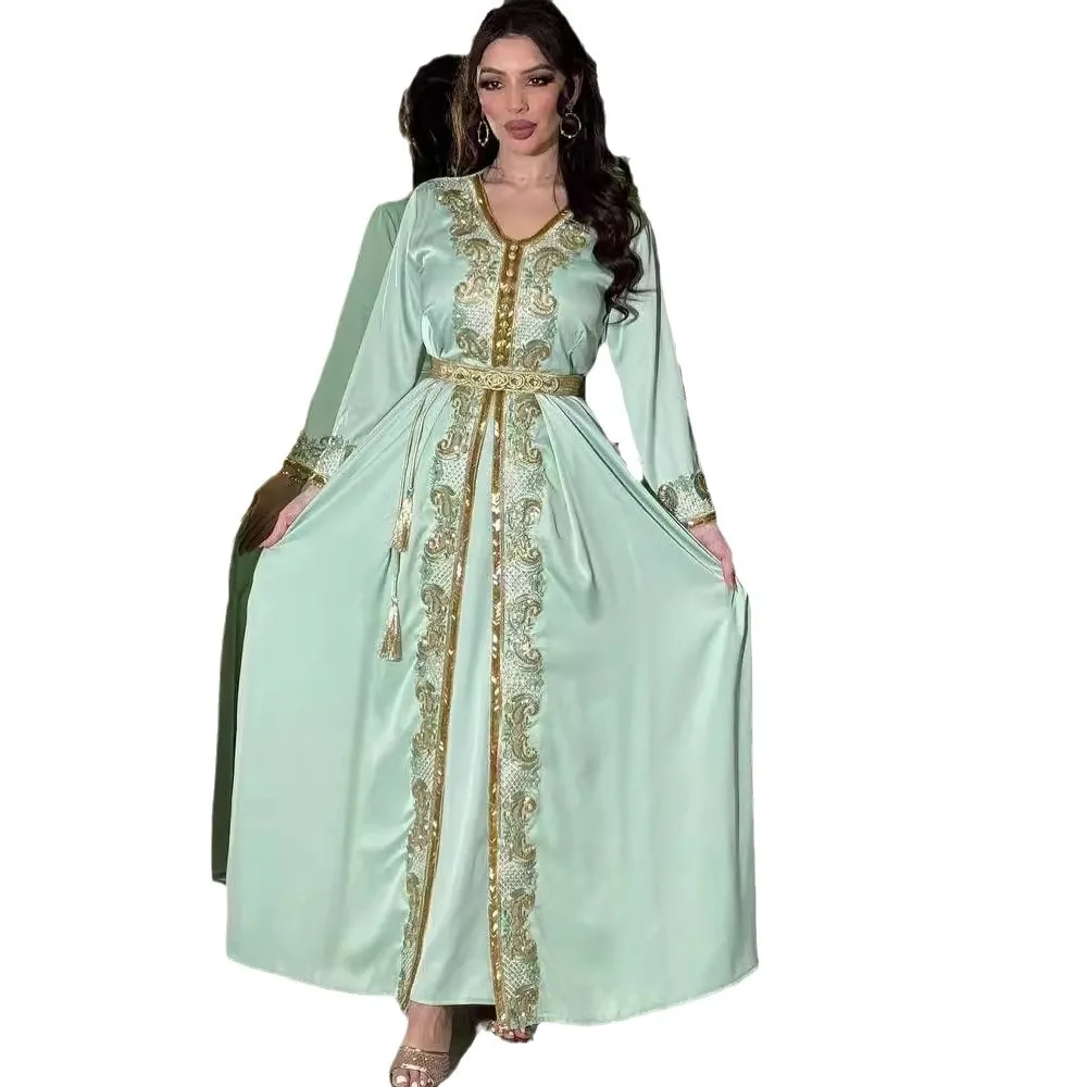 Abaya musulmana Eid para mujer, Vestidos de fiesta, Jalabiya, Abaya bordada, caftán islámico, túnica larga árabe, Ramadán, Marruecos, Dubái