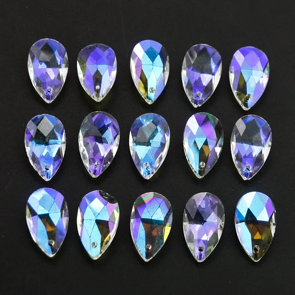 10PCS 20mm Teardrop Crystal Prism Bead Suncatcher Rainbow Maker Hanging Decor Chandelier Replacement Parts DIY Jewelry Making