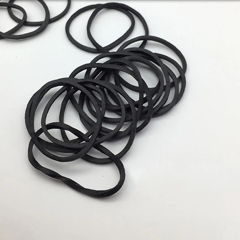 100-500Pcs Rubber Bands black Elastic Hair Bands Soft Hair Elastics Ties Bands for Office Supplies School Home Dia 19-40mm