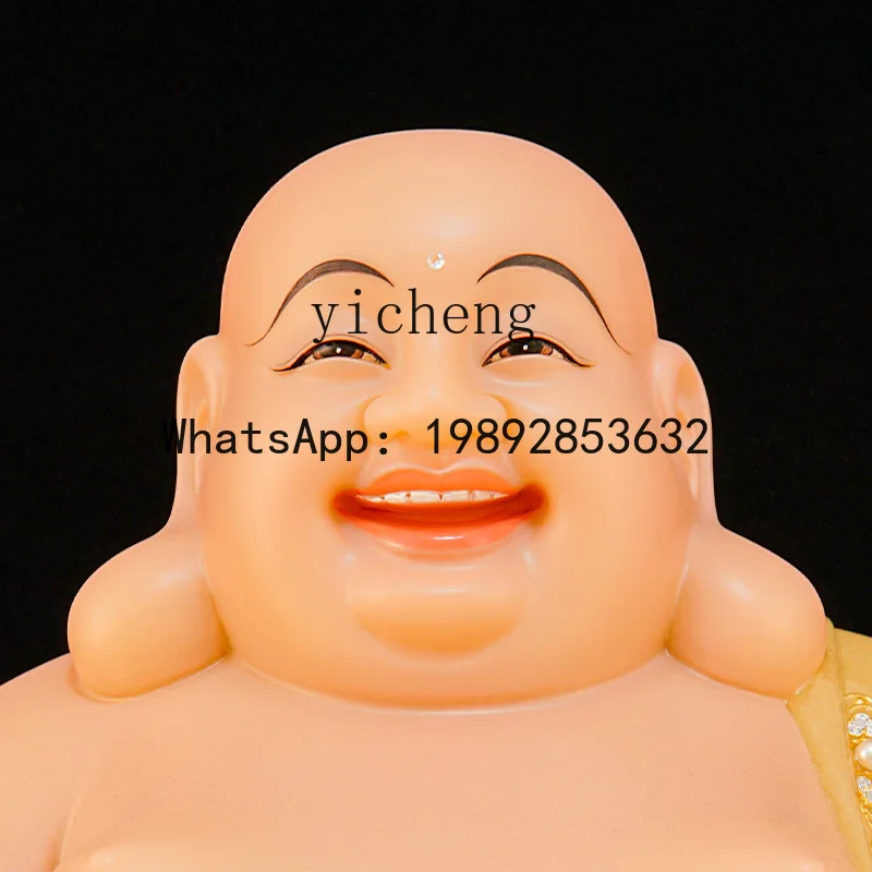 marble Maitreya Buddha Bodhisattva big belly smiling Buddha lucky ornament topaz Buddha