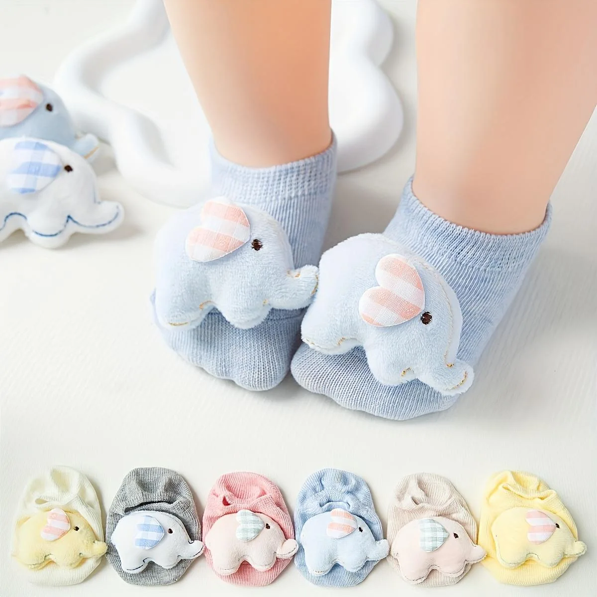 Newborn Baby Socks For Boys Girls Spring Autumn Cartoon Elephant Doll Infant Toddler Short Girl Boy Sock Baby Accessories 0-1Y