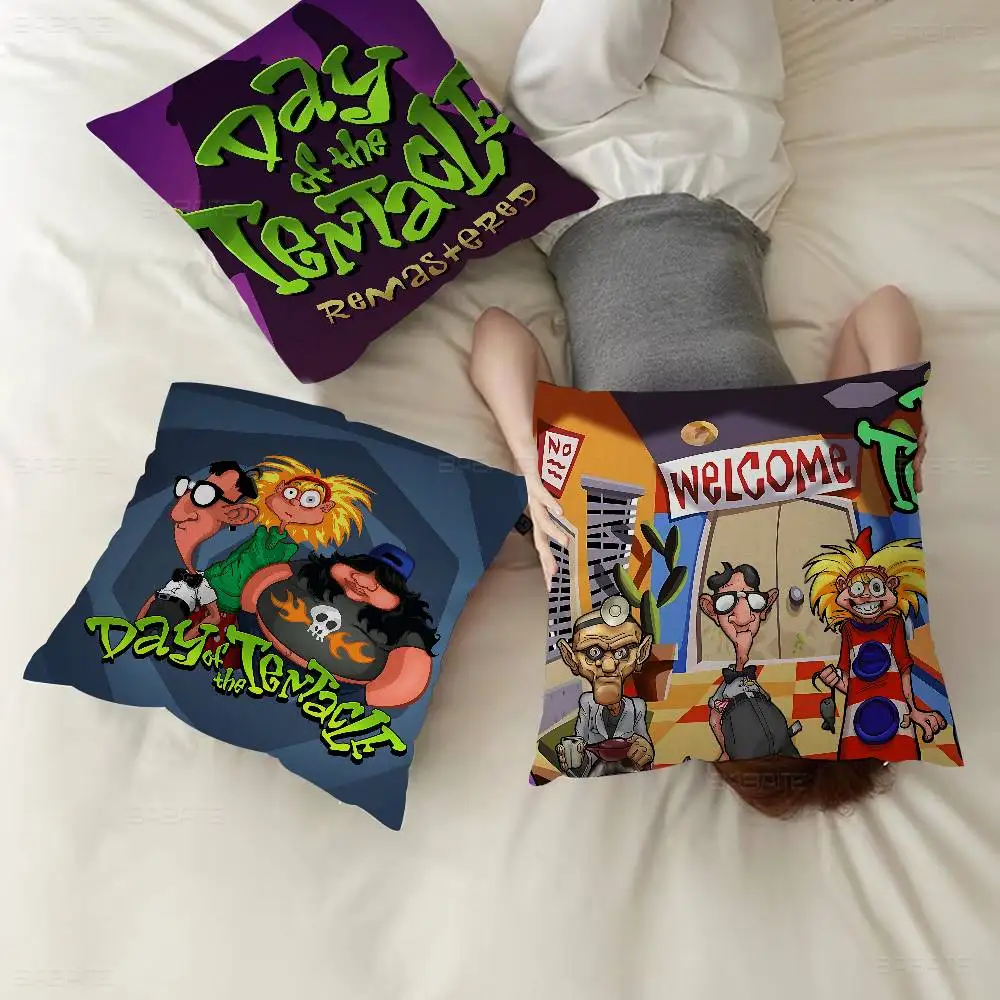 Anime Day Of The Tentacle Kissenbezug, Polyester-Sofakissen, dekorative Kissen, Heimdekoration, Kissenbezug