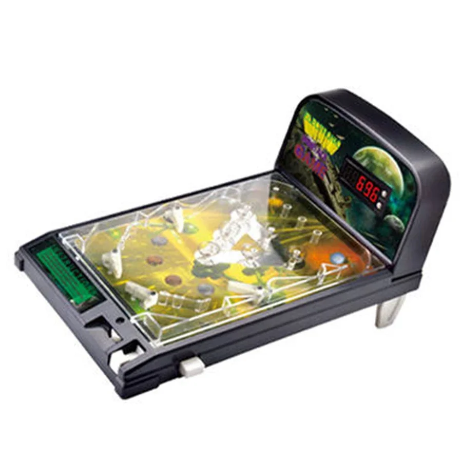 LED Music Mini Pinball Machine Arcade Cabinet Coin Operated Game Bartop Automatic Scoring for Kid Toys Arcade Retro Game Console