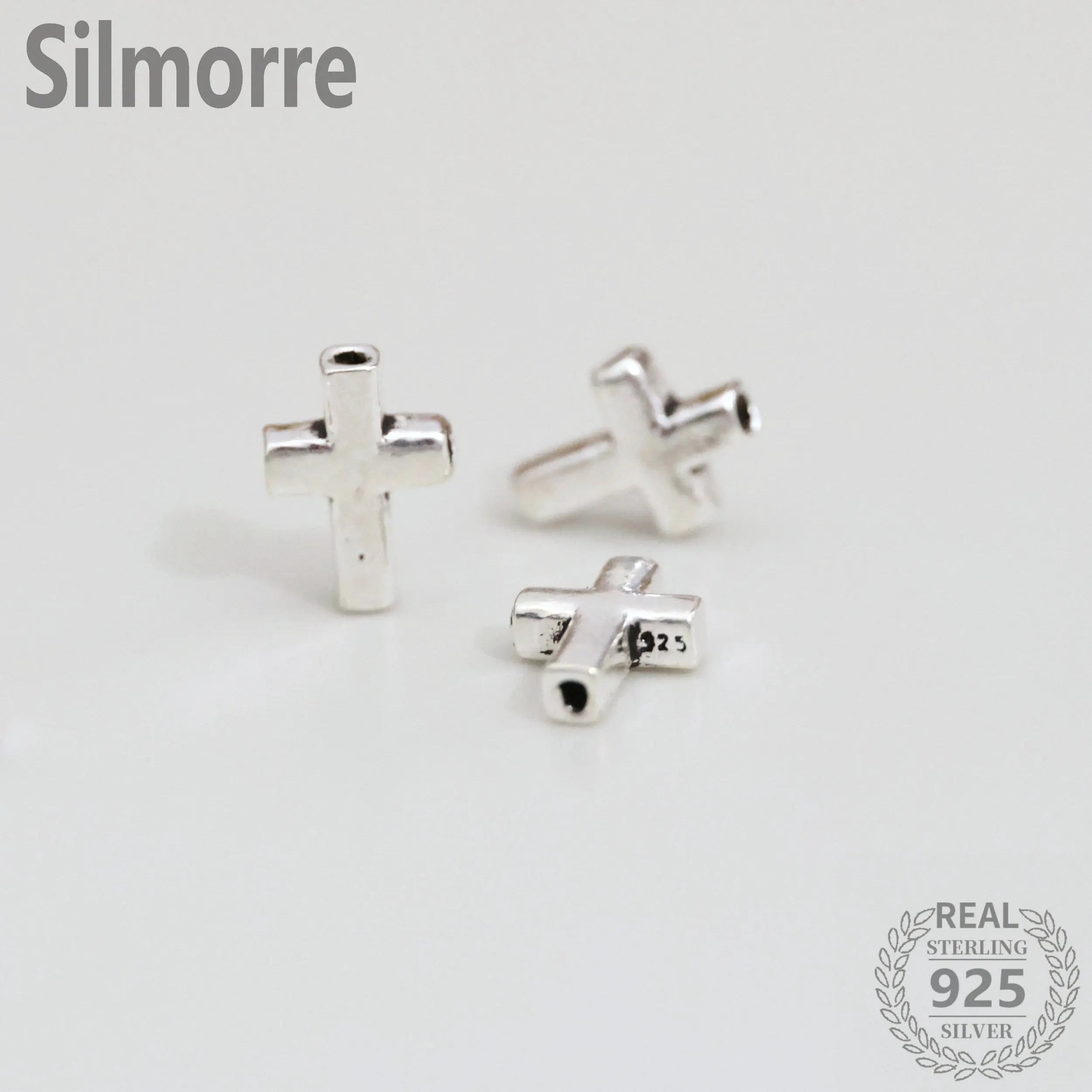 

1pc 100% Solid 925 Sterling Silver Cross Spacer Beads for DIY Bracelet Making Fine Jewelry Findings JQ0059