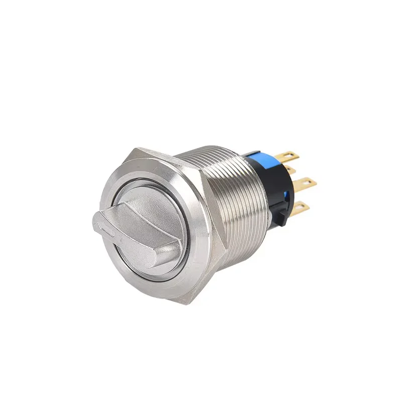 16/19/22MM Rotary Switch 2/3 Position Instantaneous Locking Waterproof Metal Selection Light Switch 2NO2NC12V 24V 220V Red, Blue