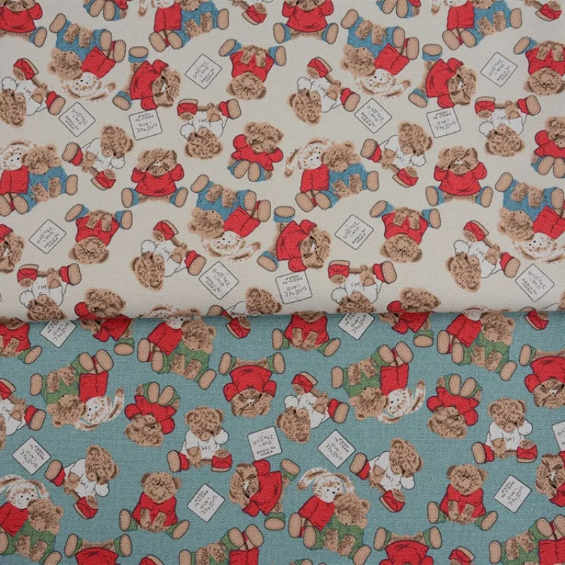 

Teddy Bear Cartoon Printed Canvas Fabric By The Yard Polyester Cotton Curtain Pillow Handbag Tablecloth Cloths Free Shipping