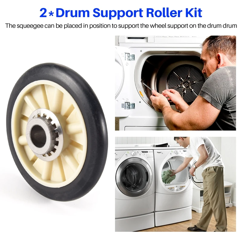 2 Stuks 349241T Droger Drum Roller Kit Voor Whirlpool Kenmore Sears