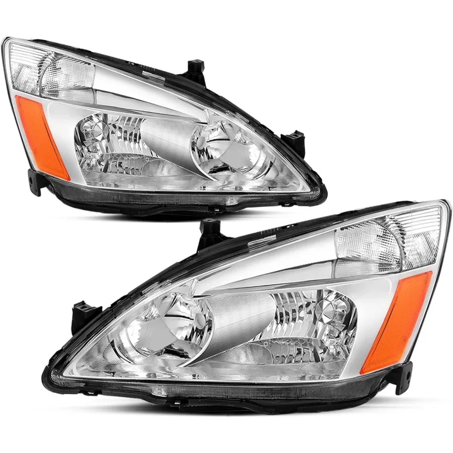 

Замена фары в сборе для галогенной фары Honda Accord 20032007, хромированный корпус с янтарным отражателем, предназначенный для Enha