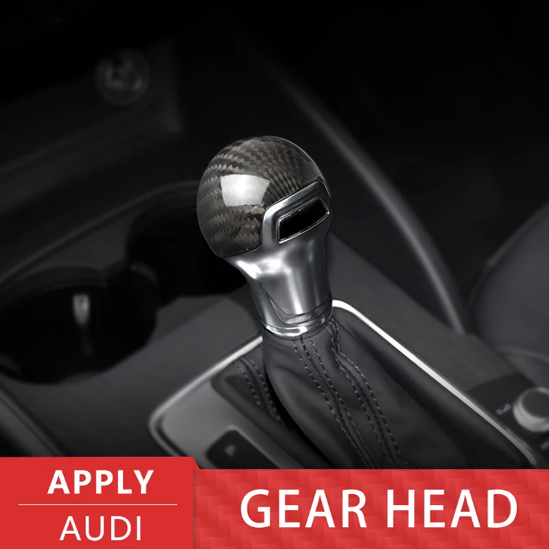 

Car Gear Head Cover Sticker Real Carbon Fiber Decoration Decals For Audi A3 S3 Q2 2014-2018 Auto Styling Accessories