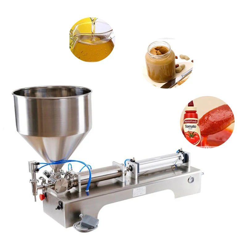 110V 220V Horizontal Pneumatic Filling Machine Shampoo Ketchup Peanut Butter Paste Filling Machine