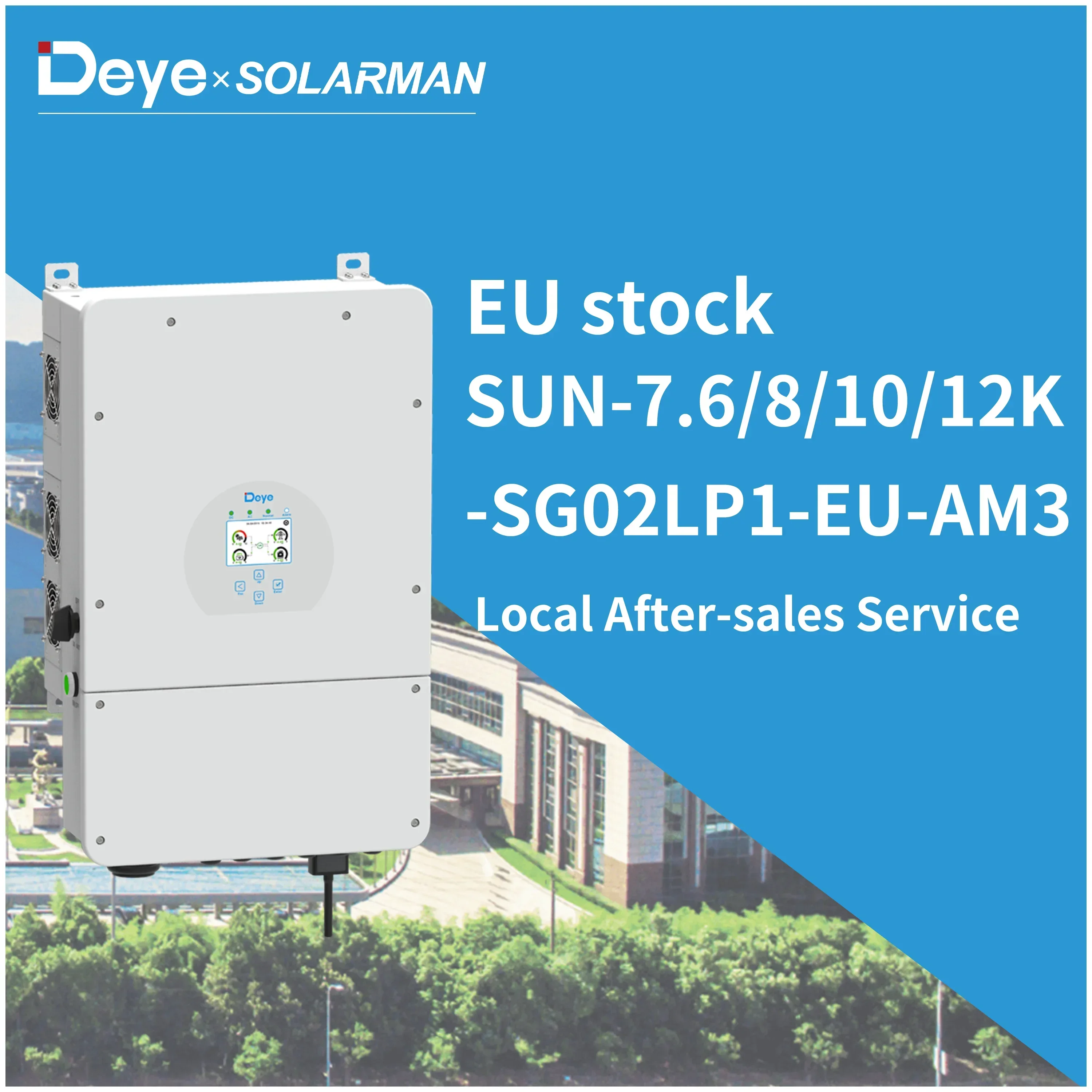 

Deye SUN-7.6/8/10/12K-SG02LP1-EU-AM3 Гибридный солнечный инвертор ЕС Инвертор постоянного/переменного тока LV Батарея Солнечные инверторы