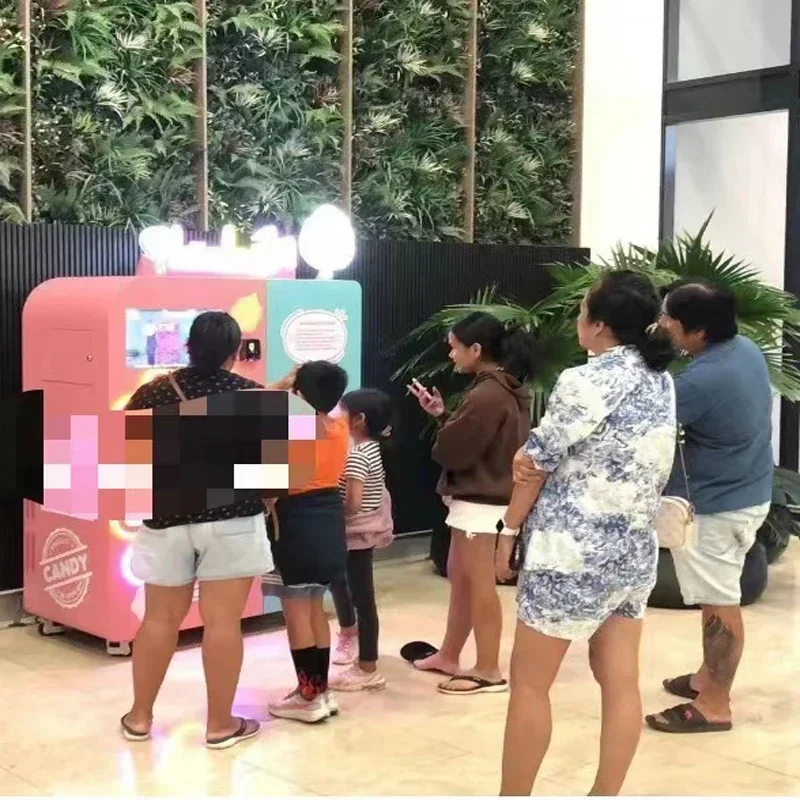 Customized Automatic Cotton Candy Vending Machine Sweet Cotton Candy Maker Machine Cotton Candy Machine Gas Battery 12V