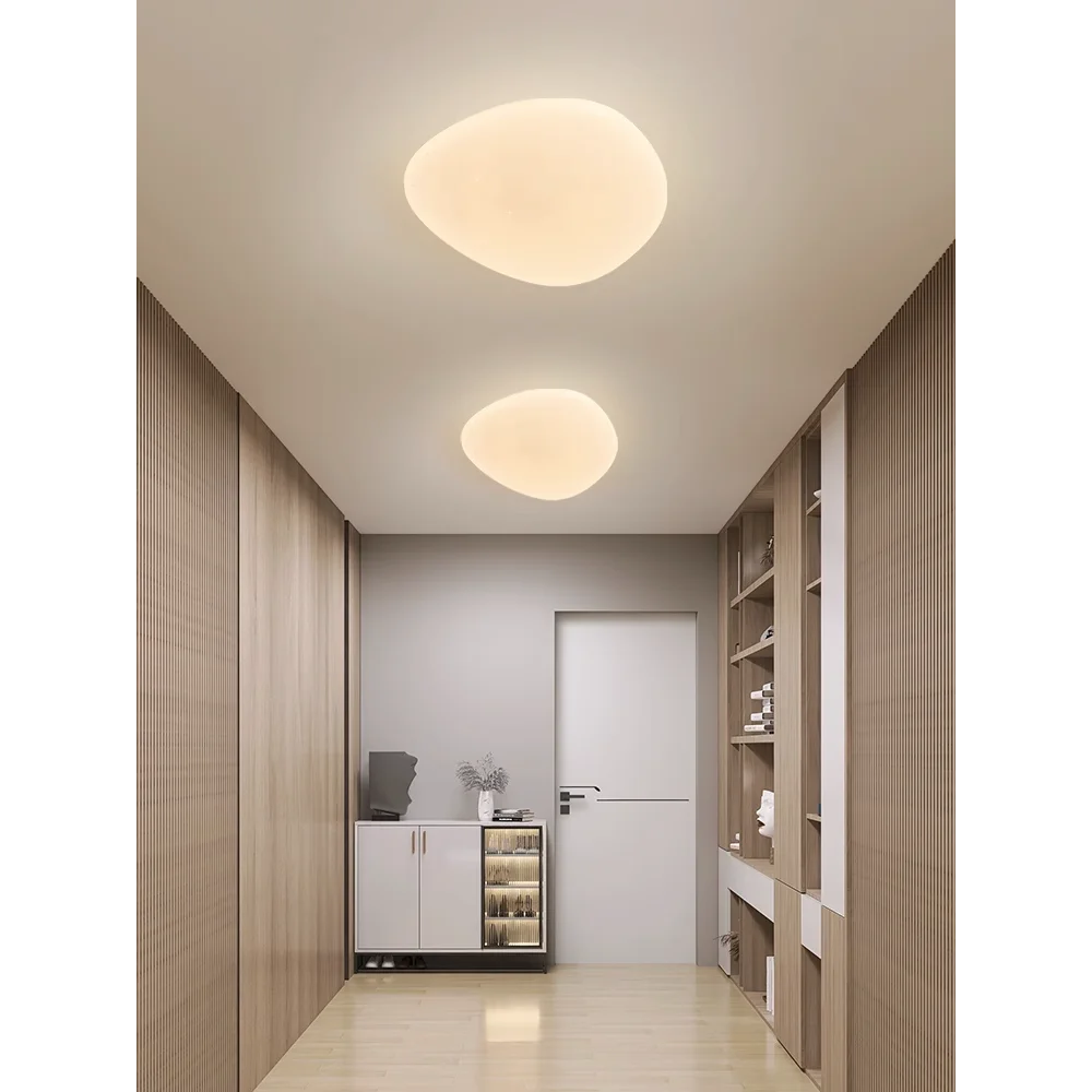 Imagem -02 - Luz de Teto Led Nordic Pebble Material Acrílico Branco Luz Minimalista Moderna Luz do Corredor Varanda do Quarto e Varanda