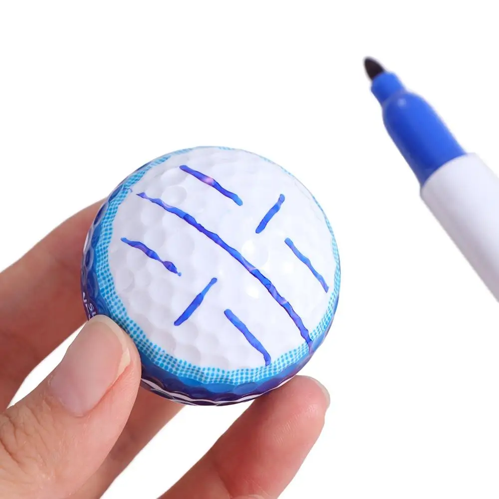 8Pcs/Set Vibrant Colors Golf Ball Line Marker Set 4 Marking Stencils 4 Pens Golf Balls Alignment Exerciser Durable