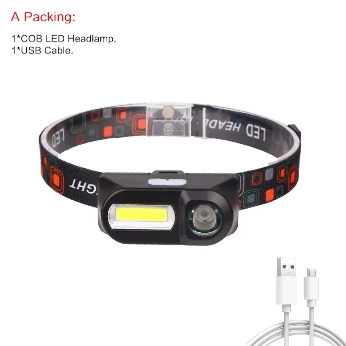 6500LM superheldere XPE + COB-koplamp 6 modi oplaadbare koplamp waterdichte hoofdlamp met 18650 batterij voor kamperen wandelen
