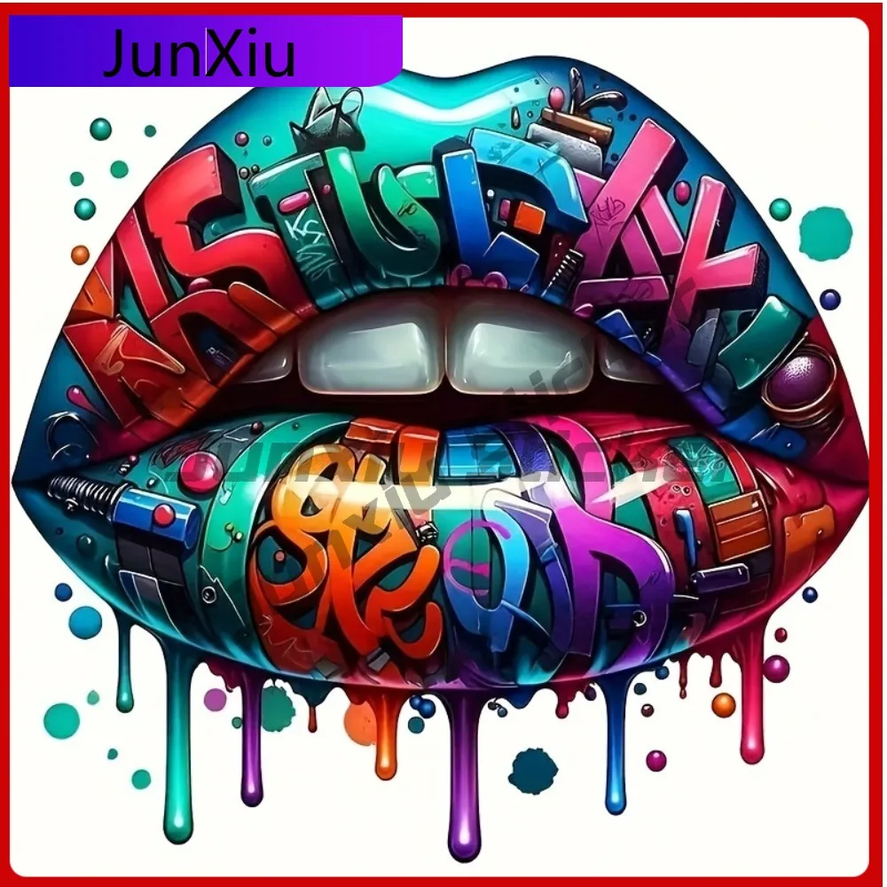 

2D flat1pcs vivid graffiti lip vinyl sticker adhesive paper for irregular shapes of cars Tren