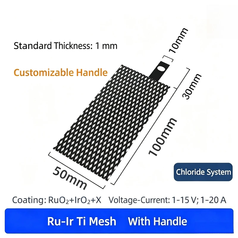 Ru‑Ir Ti Electrode Ir‑Ta Pt Coated PbO₂ Sn‑Sb Anode Sandblasted Ti Plate Titanium Electrode for Electrochemical Experiment