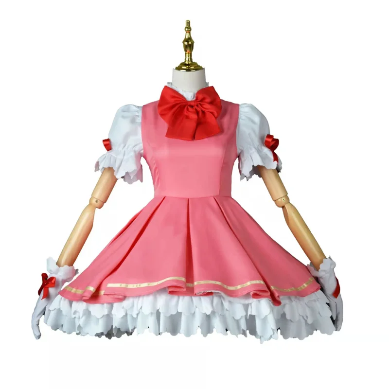 Anime Card Captor Kinomoto Sakura Clow Magician Cosplay Costume Wig Red White Combat Uniform Women Dress Halloween Clothing