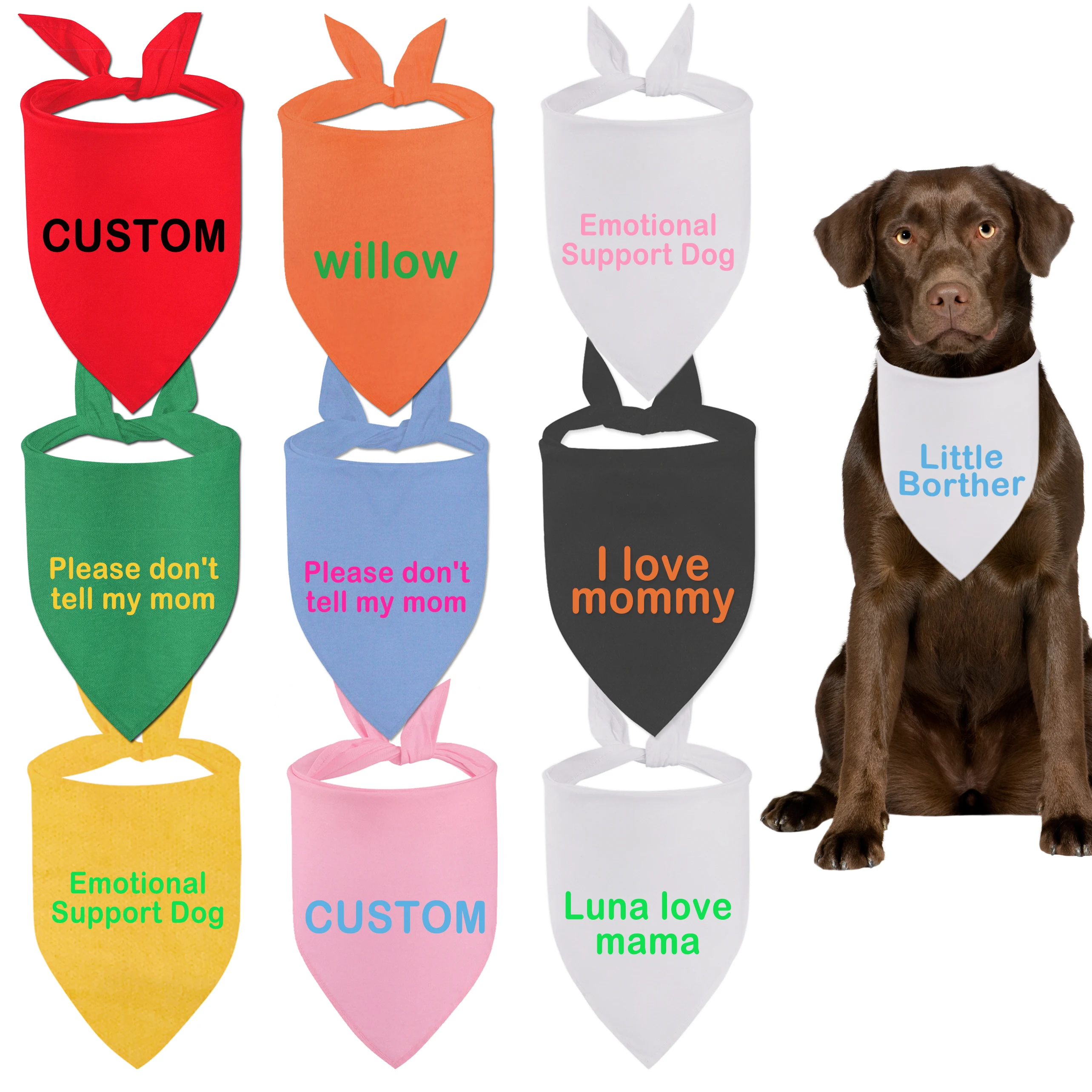 Personalized Pet Dog Name Triangle Scarf Custom Puppy Bandana Pet Bib Collar Lovely Gift For Dogs Neckerchief Pet Accessories