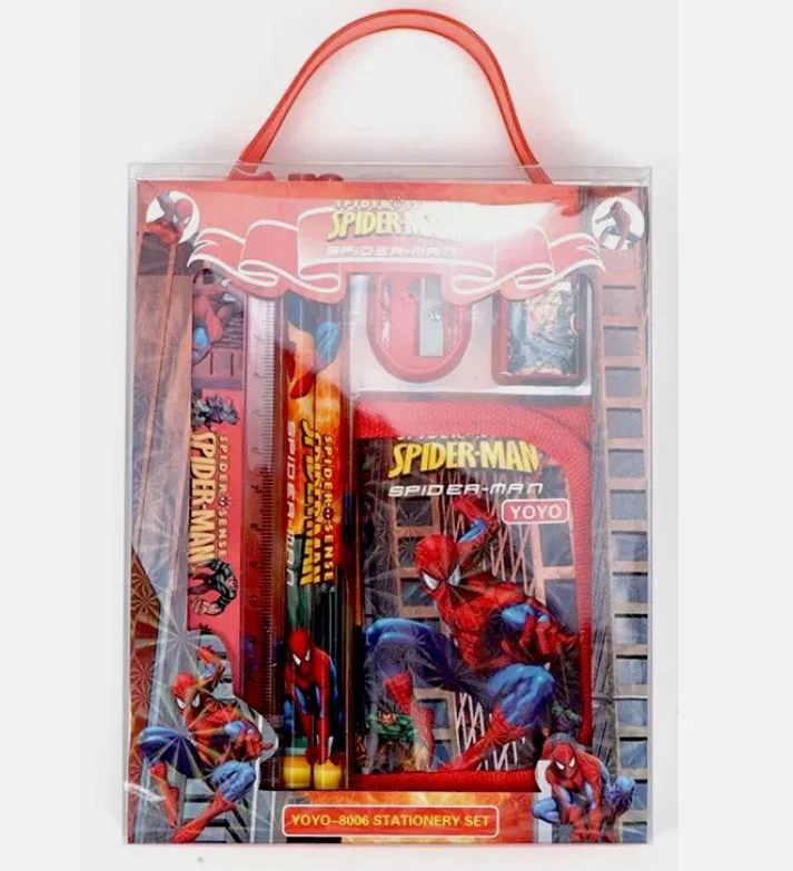 أنيمي المنتقمون سبايدرمان الأطفال المحفظة ممحاة قلم رصاص الاطفال القرطاسية مجموعة طالب الفتيات الفتيان أكياس عيد ميلاد هدية عيد الميلاد