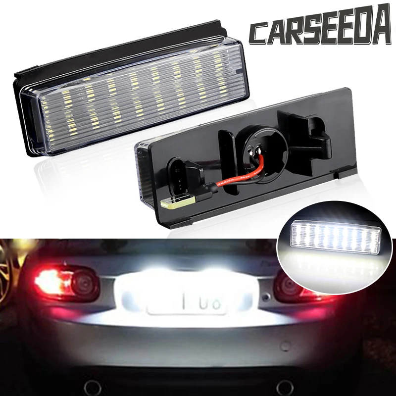 2X LED License Plate Lights For Mazda MX-5 Miata 2006-2015 for Fiat 124 Spider Abarth 2017-up white LED Car Rear license plate