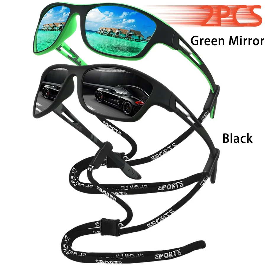 Tarnmuster-Mode-Sonnenbrille für Autofahren, Angeln, Radfahren, Sport, Herren und Damen, Laufen, Bergsteigen, Sport-Sonnenbrille mit Kette – Detail 16