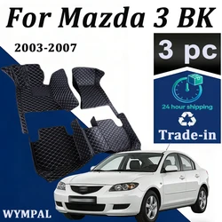 Custom Auto Luxury Leather Car Floor Mat For Mazda 3 BK 2003 2004 2005 2006 2007 Car Mat Full Set Women Waterproof Accessories