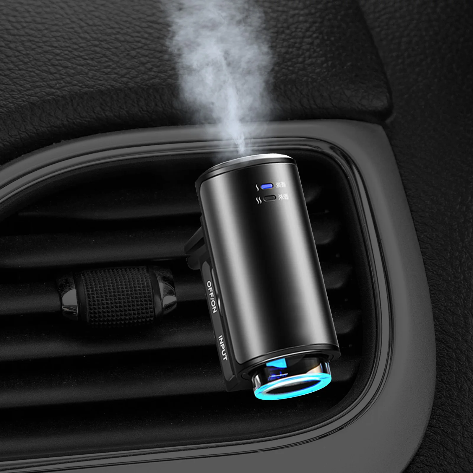 Car Electric Air Diffuser Aroma Car Air Vent Humidifier Aromatherapy Mist Wood Grain Oil Auto Air Freshener Perfume Fragrance